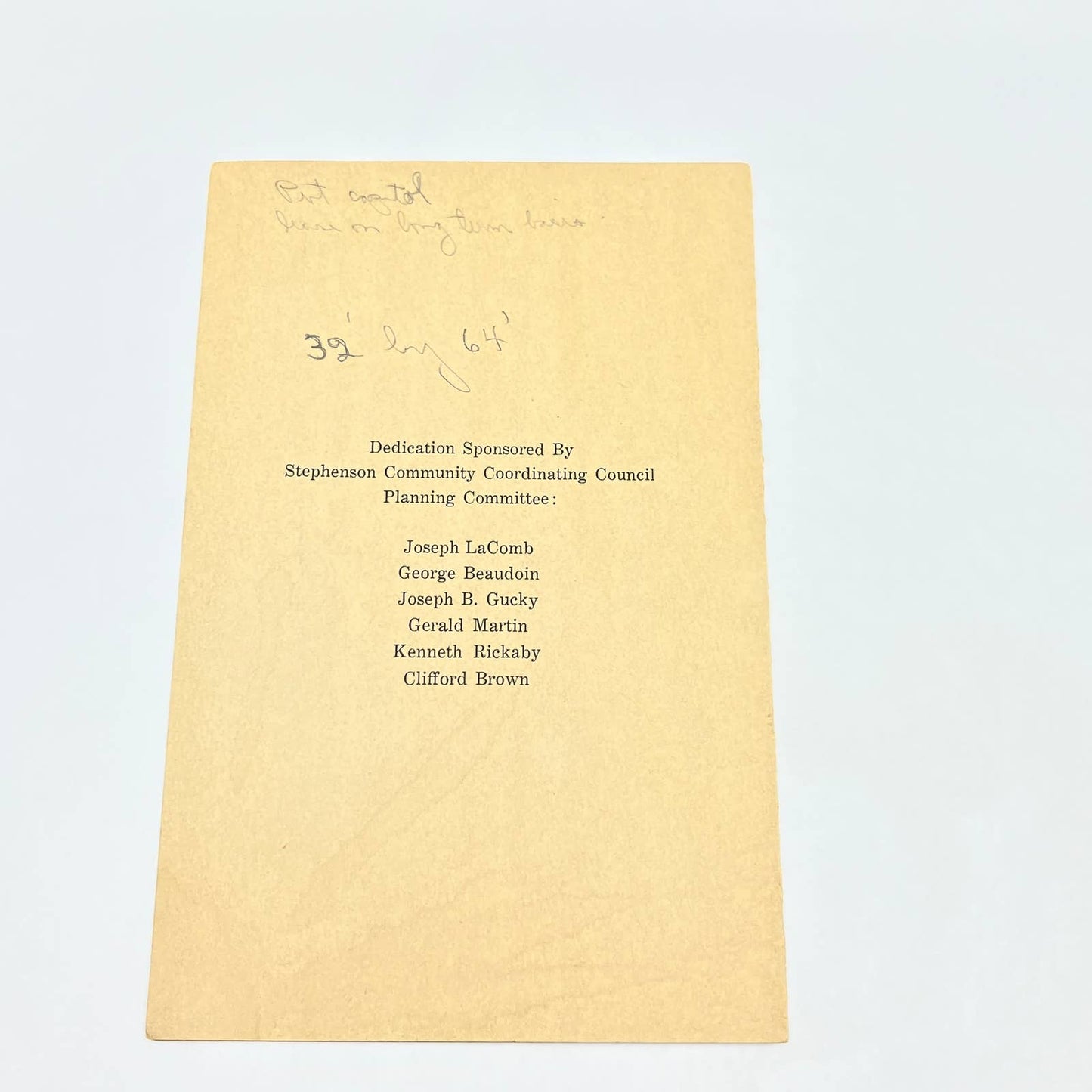 1958 Stephenson Michgan United States Post Office Dedication Program AB7