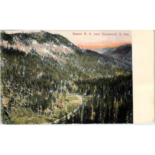 Scenic RR Near Deadwood South Dakota 1908 Original Postcard P3-3