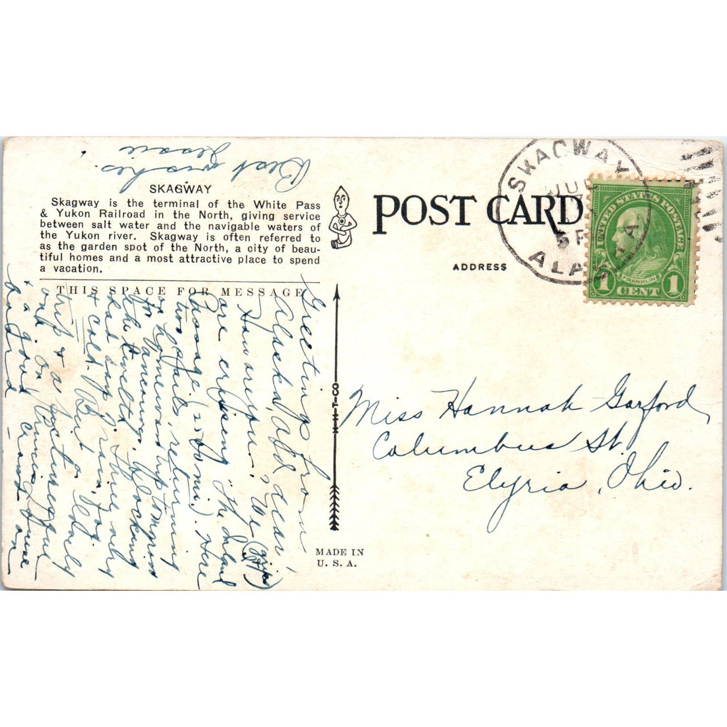 Boats in the Harbor of Skagway Alaska c1920 Original Postcard TK1-30