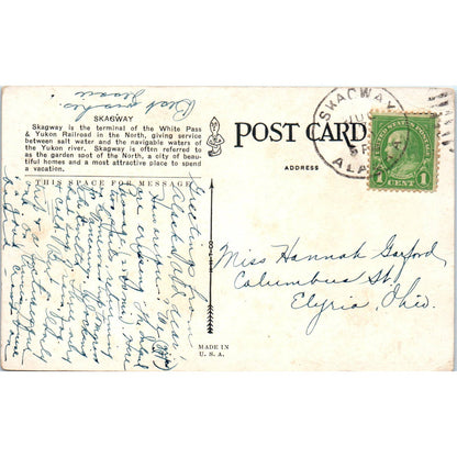 Boats in the Harbor of Skagway Alaska c1920 Original Postcard TK1-30