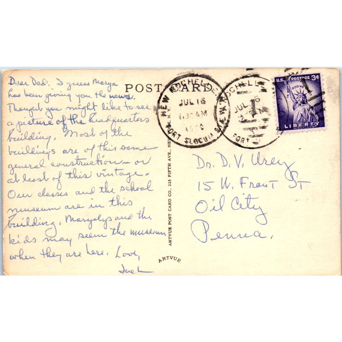 Army Chaplain School Fort Slocum New York - Original RPPC Postcard TJ7-RP1