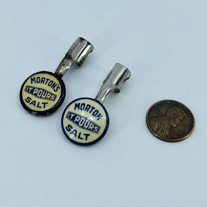 Vintage Morton’s Salt It Pours Pencil Topper Set of 2 Lou Fox Chicago SC3