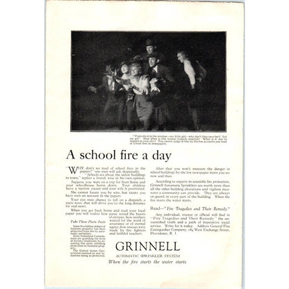 c1920 Harper's Ad - Grinnell Automatic Sprinkler System Providence RI EA3