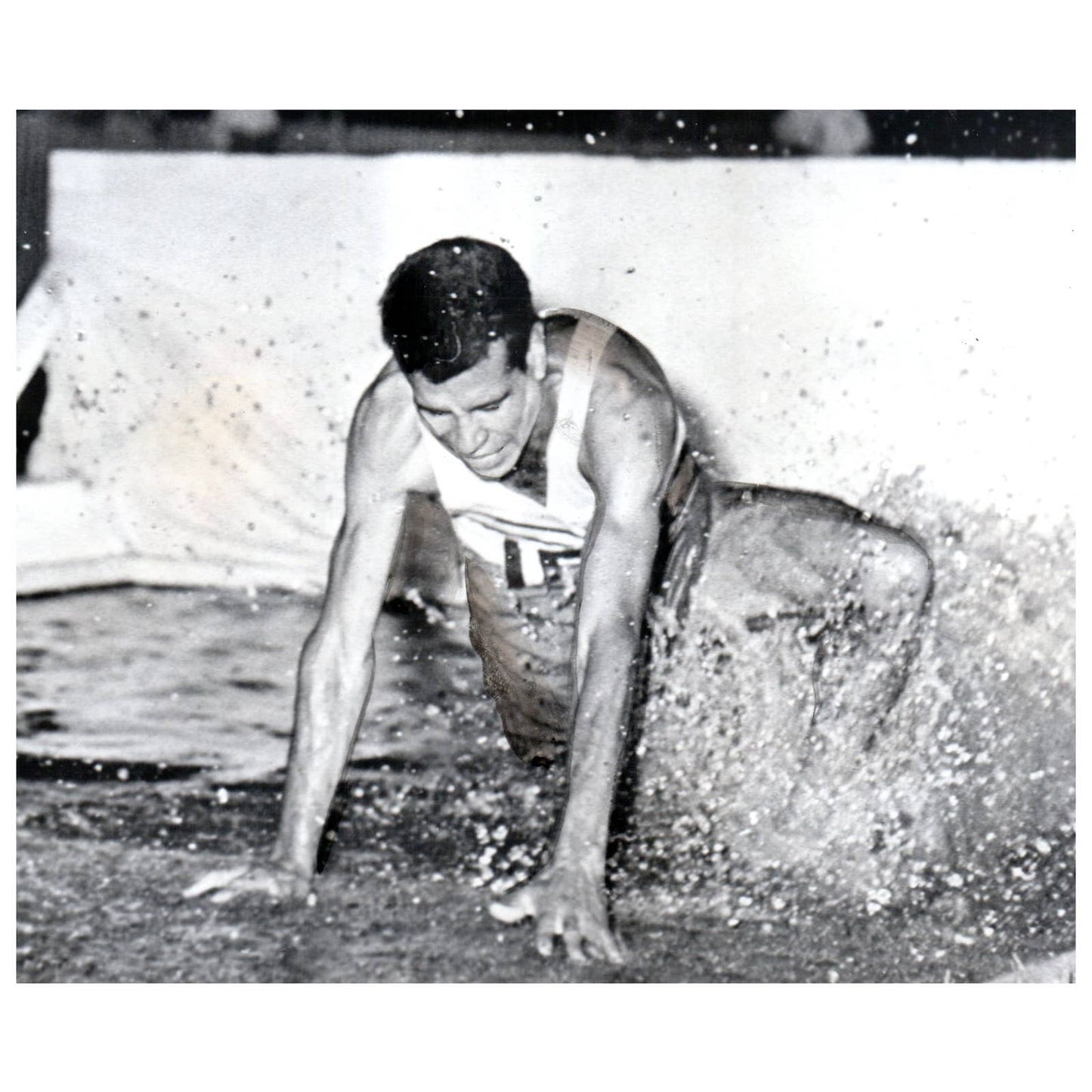 1959 Press Photo Pan American Games Steeplechase Runner Eligio Galicia 6x8" AD3