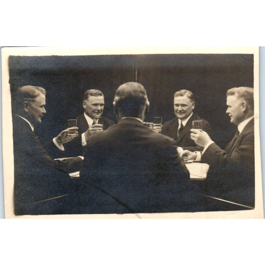RPPC Postcard Unusual Oddity Man Sitting Around Table w/ Clones of Himself SE5