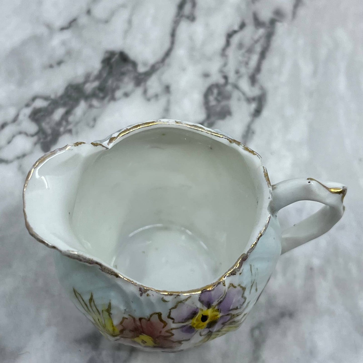 Vintage Porcelain Hand Painted Flower Creamer Doll Tea Party 2” TJ5
