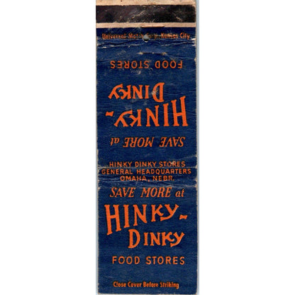 Hinky-Dinky Food Stores Omaha NE Vintage Advertising Matchbook Cover SA1-M1