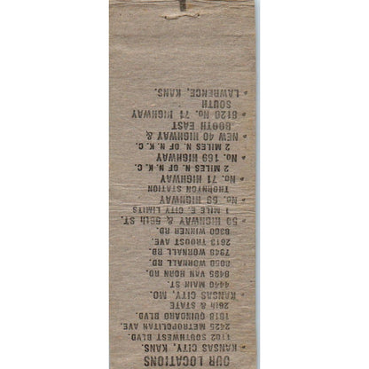 McCall Service Stations Kansas City MO Advertising Matchbook Cover SA9-M2