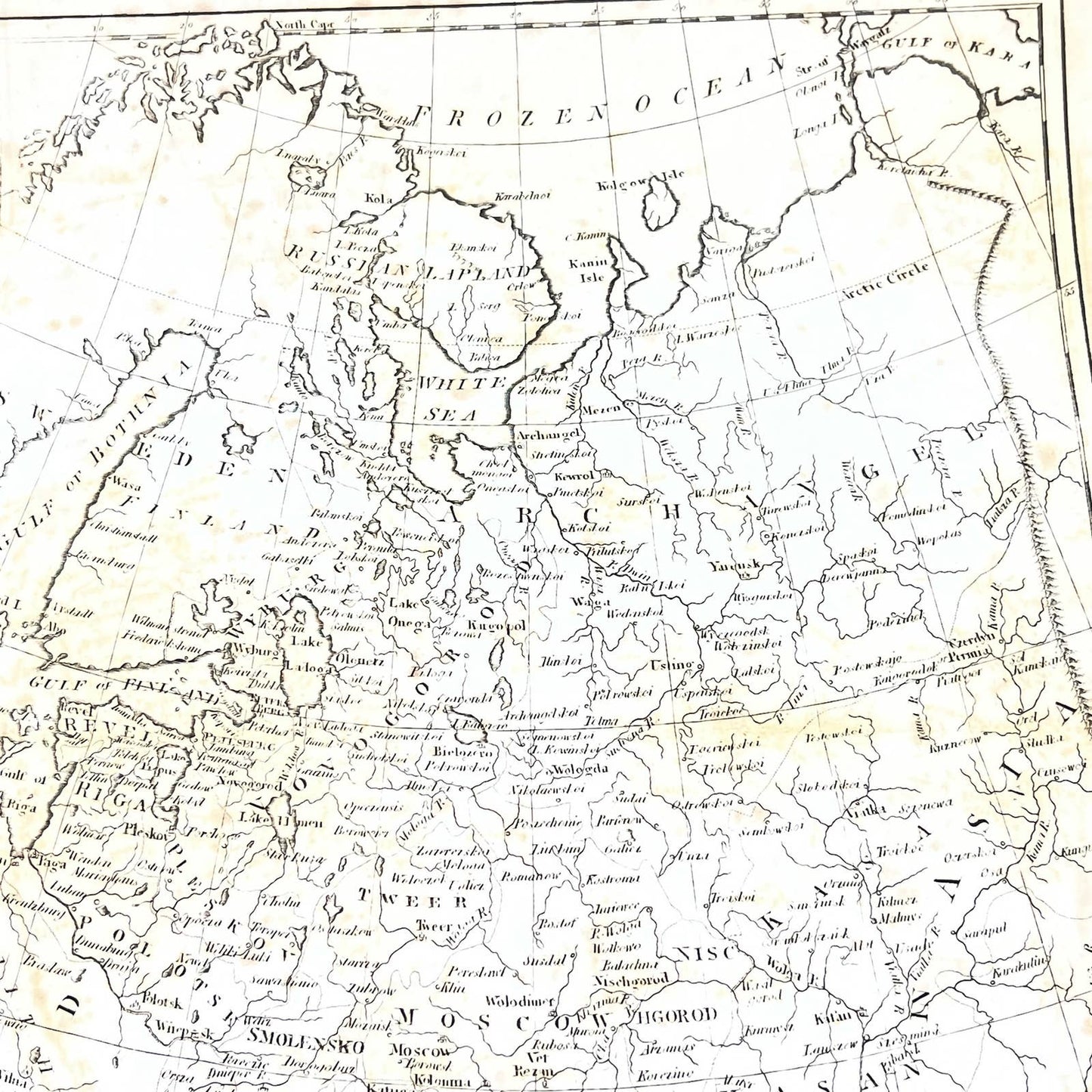 1886 Map of Moscovy Russia in Europe  10x17 AB9