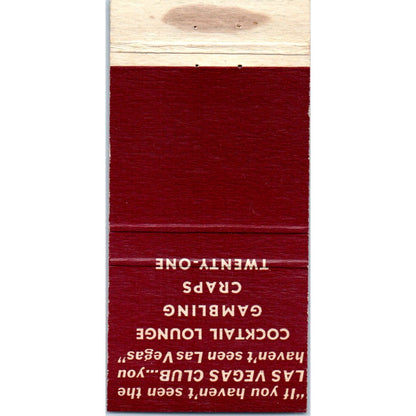 Las Vegas Club NV - Gray Advertising Matchbook Cover MM11-8