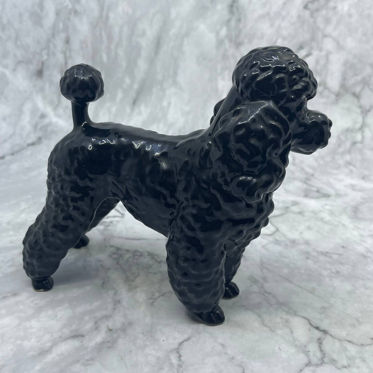 Vintage MCM Goebel Black Standard Poodle Dog Germany Porcelain Figurine 6x7 TI8