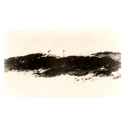 American Battleship on the Atlantic - Original Postcard RPPC TJ8-4