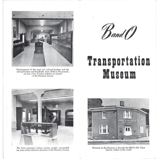 1950s B&O Railroad Transportation Museum Travel Brochure Baltimore MD SE8