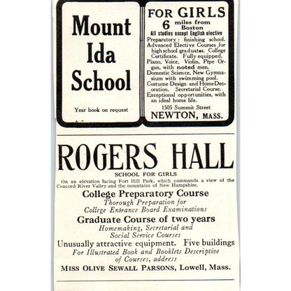 c1920 Harper's Ad - Lasell Seminary Camp Teconnet Guy M Winslow Auburndale EA3-4