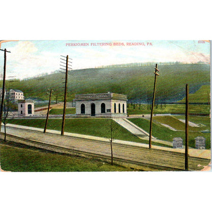 1921 Postcard Perkiomen Filtering Beds Reading PA TD9-P1