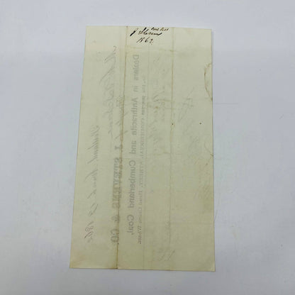 1862 Civil War J Stevens Anthracite & Coal Portland ME Letterhead Billhead AA5