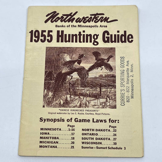 1955 Minnesota Hunting Guide Booklet Corrie’s Sporting Goods Minneapolis TF7