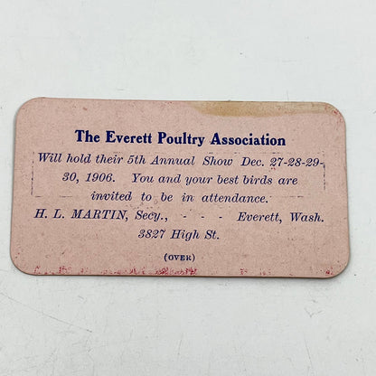 1906 Black Bros. Chicken Salesmen Coupeville Washington Business Card SC5