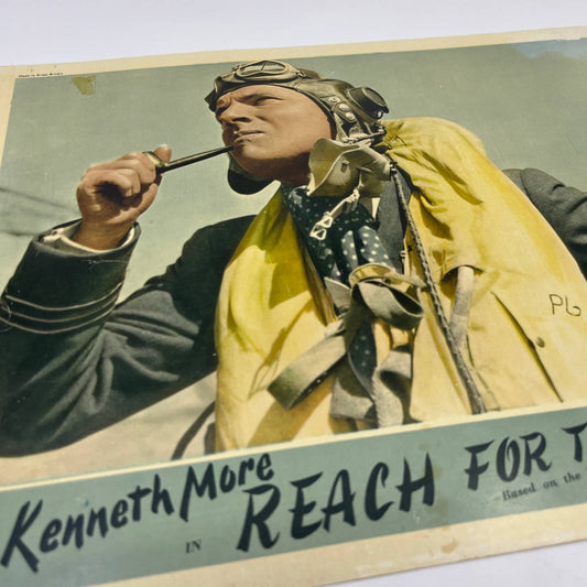 1956 Reach for the Sky Kenneth Moore 11x14 British Lobby Card 1 FL4