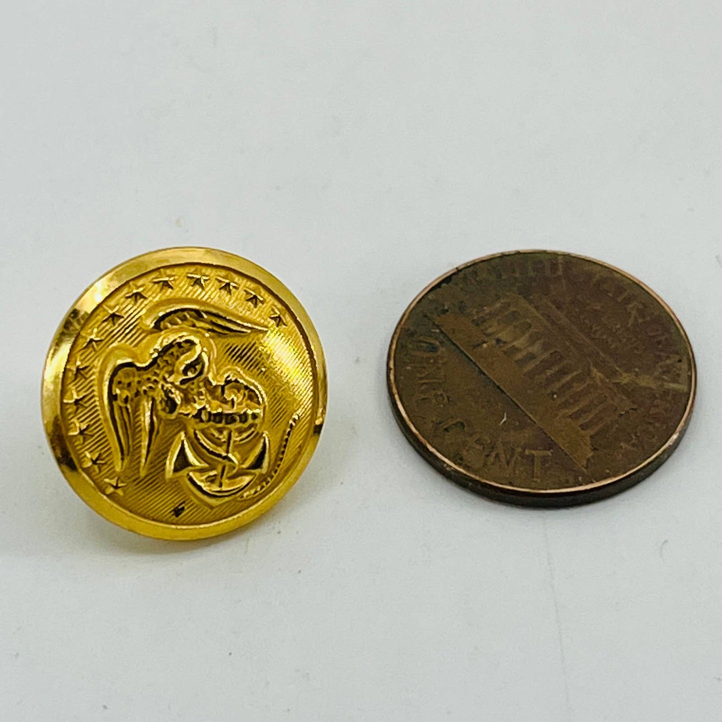 Anodized Gold Marine Uniform Small Button Waterbury Screw Back LOT OF 2 SB5-4