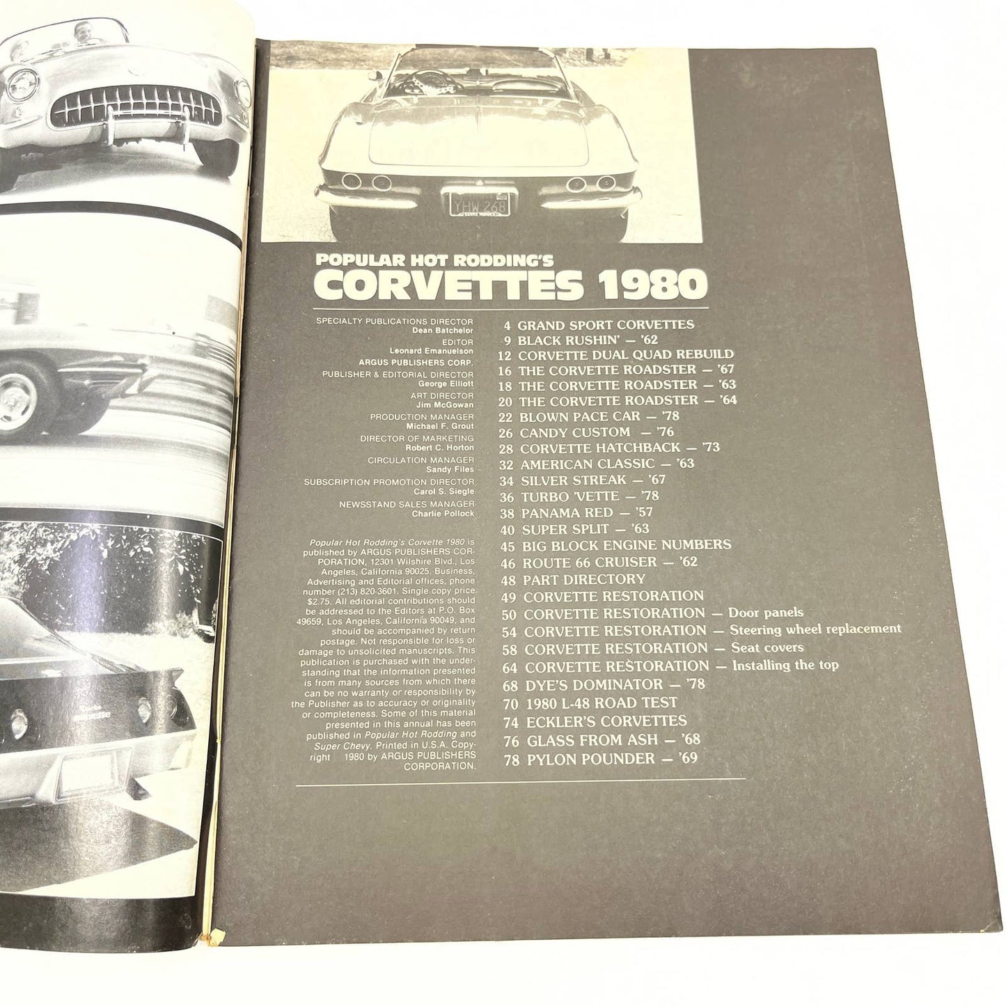 1980 Corvettes Magazine Corvette THE CORVETTE ROADSTER ~ '67 TG1