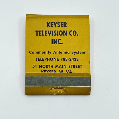 Vintage Matchbook Cover Keyser Television Co. Keyser W. VA Able Cable WV SC6