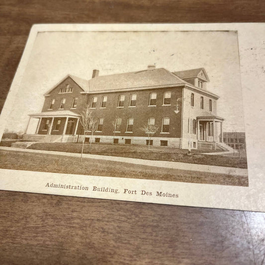 Antique 1917 RPPC Postcard WWI Administration Building Fort Des Moines Iowa PA1