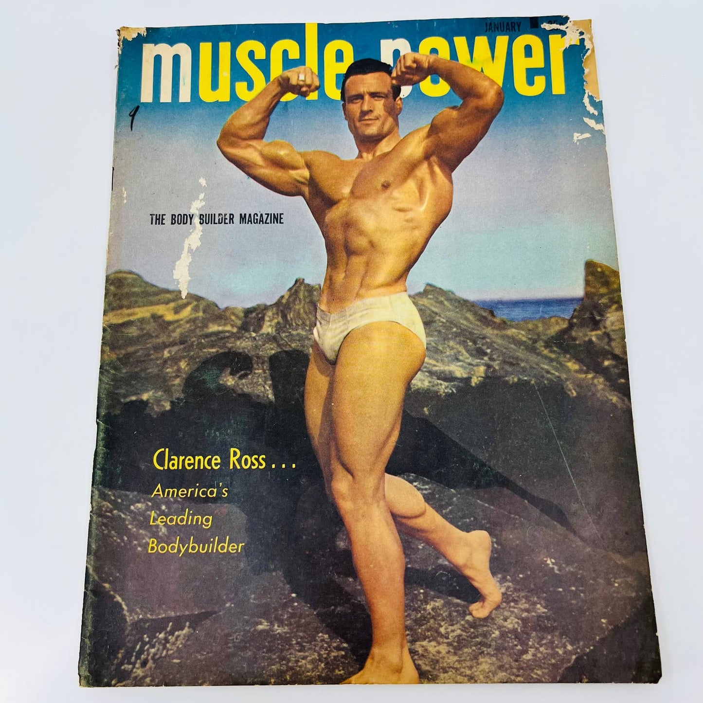 MUSCLE POWER January 1950 Body Building Magazine Clarence Ross BA2