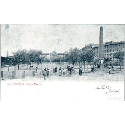 Livorno Piazza Mazzini c1910 - Original Postcard TJ9-P1