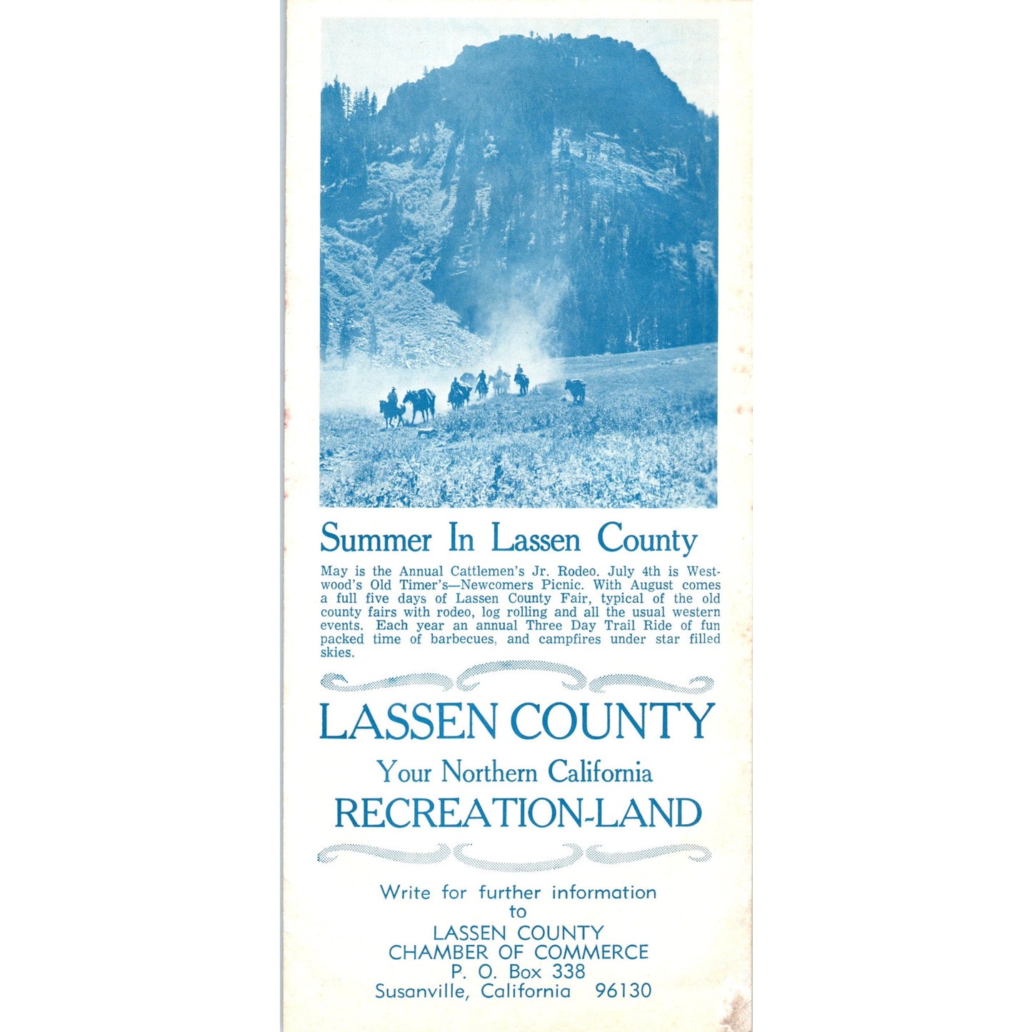 1970s Lassen County Northern California Recreationland Map & Brochure TH2-SF2