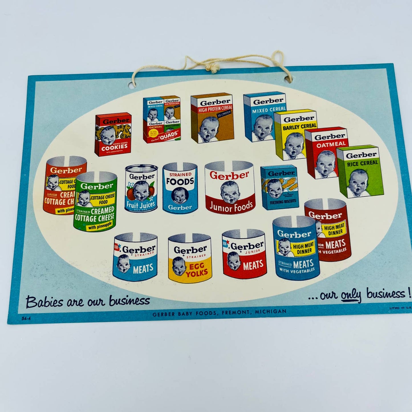 Vintage 1960s Gerber’s Baby Food SHHH! BABY'S ASLEEP Door Sign Advertisement C1