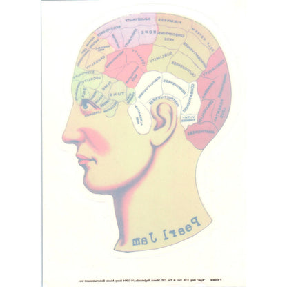 1994 Pearl Jam Head Brain Phrenology Vitalogy Sticker/Decal NEW UNUSED AD7