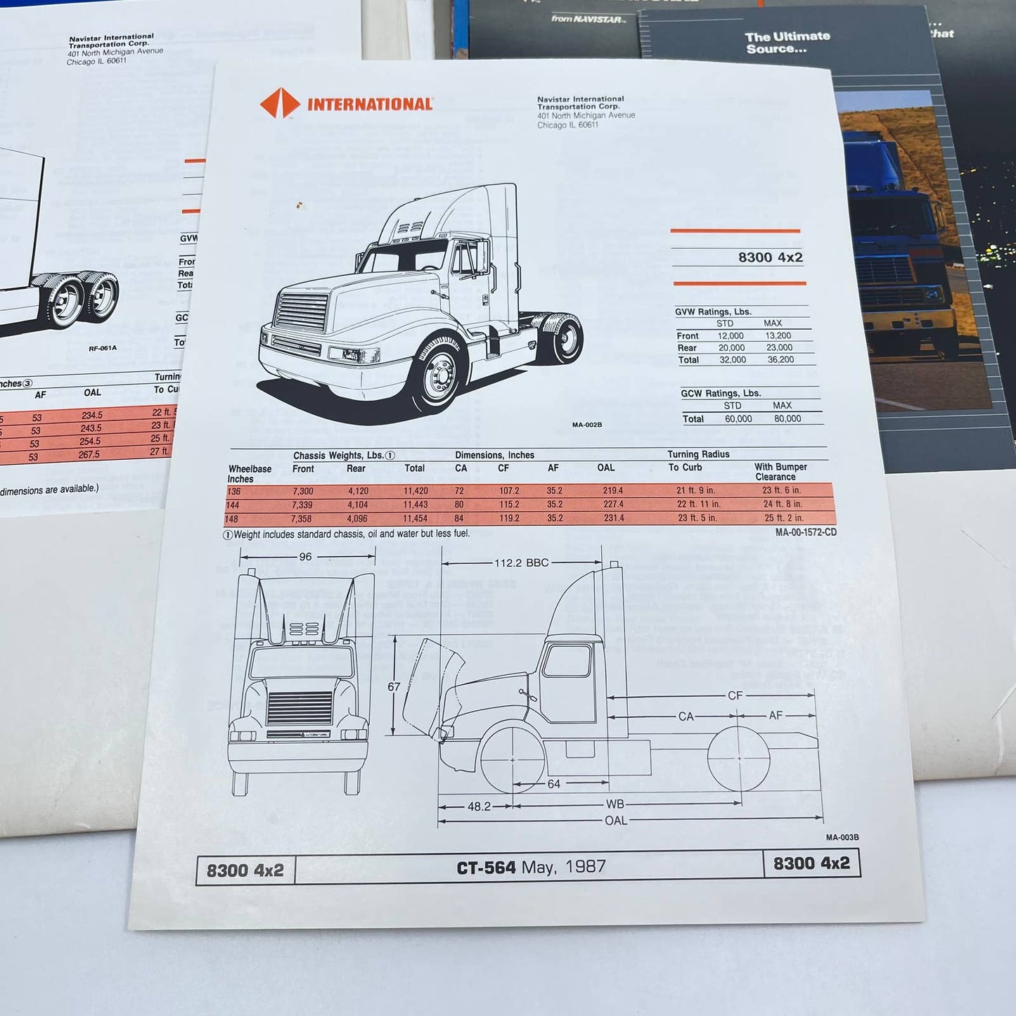 1987 International from Navistar Trucks Parts and Maintenance Information TF8