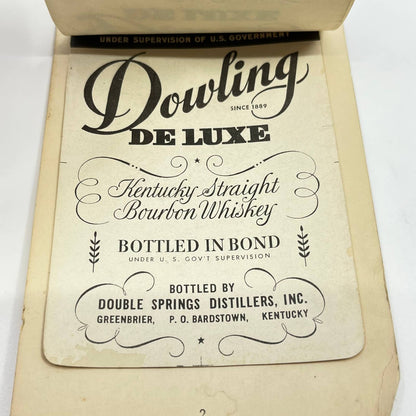 Dowling Deluxe Bourbon Whiskey Label Set of 3 Dowling Distilling Co Tyrone KY