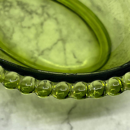 Vintage Nesting Hen Green Avocado Indiana Glass Hen on Nest Candy Dish ~7x5" TI6