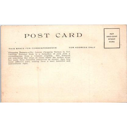 Cleopatra Terrace Hand Tinted Yellowstone Park Original Postcard TK1-P15