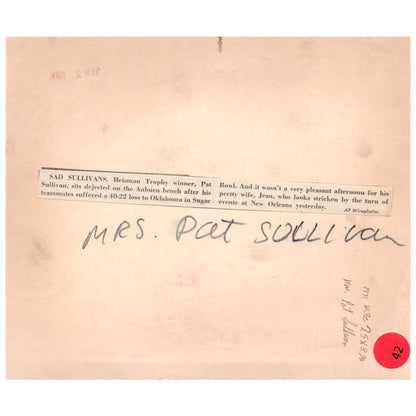 1974 Press Photo Football Auburn QB Heisman Winner Pat Sullivan & Wife 7x9" AD3