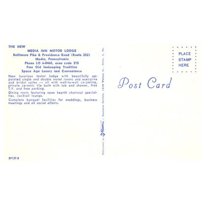 Vintage Postcard - Media Inn Motor Lodge Media Pennsylvania TJ7-1