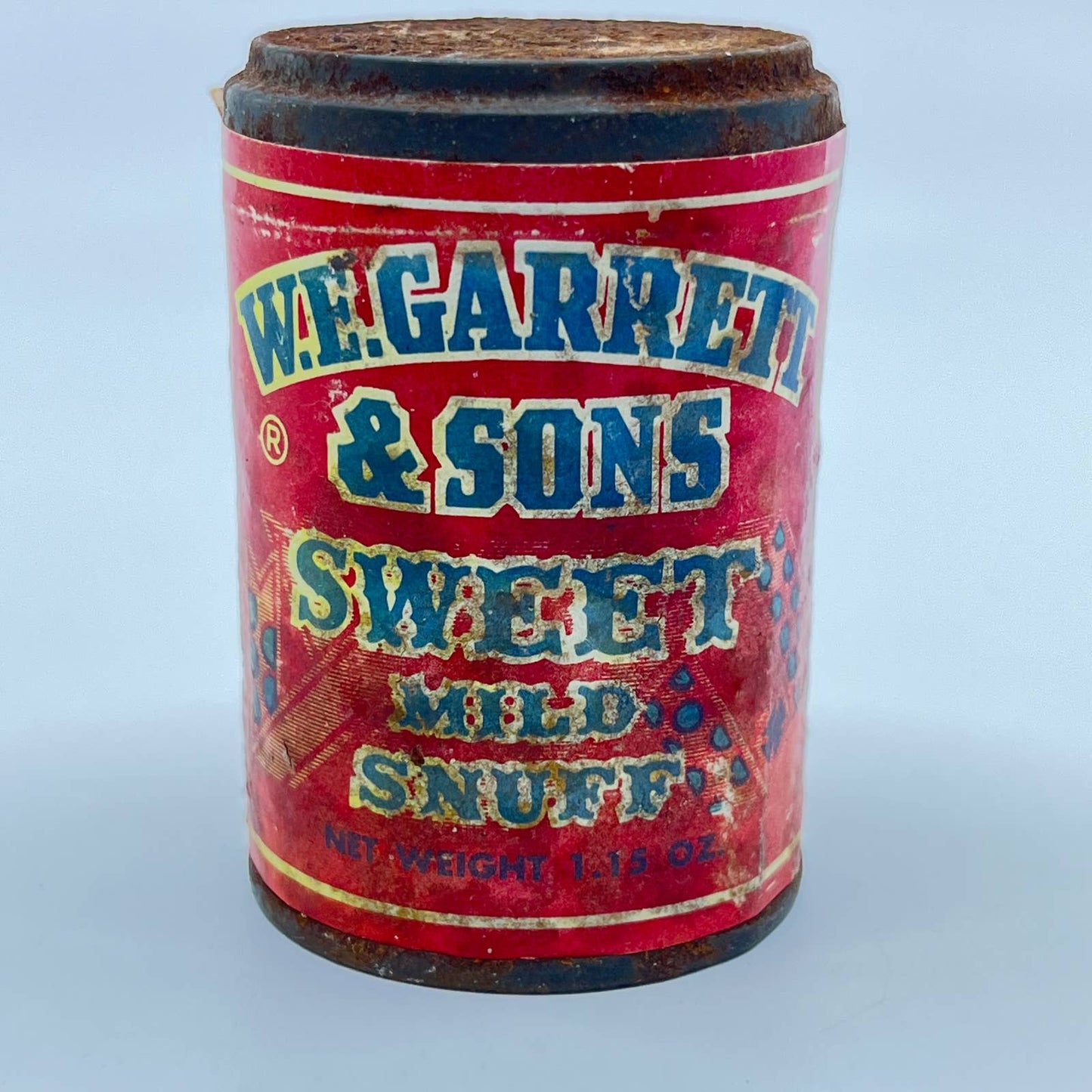 Antique W.E. Garrett & Sons Sweet Mild Snuff Tobacco Tin SD4