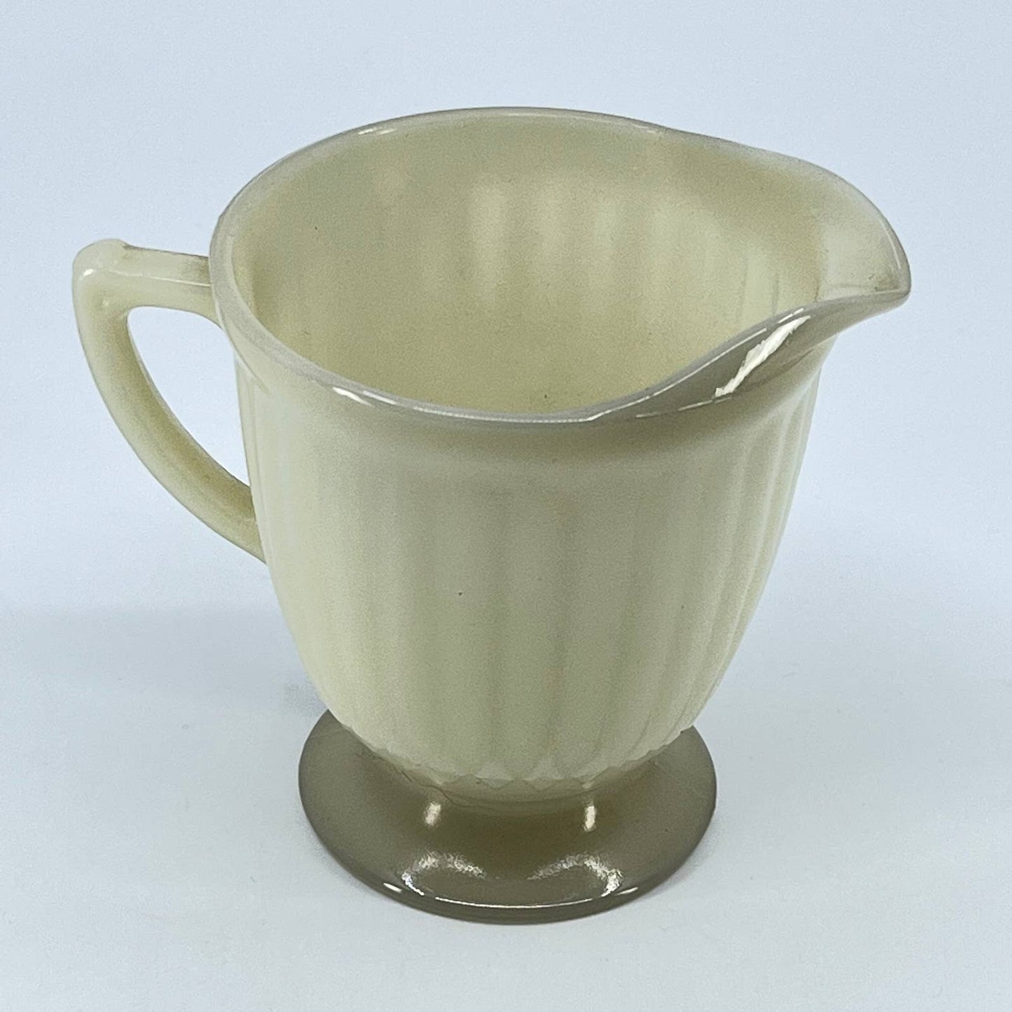 1930s McBeth Evans Petalware Monax Pattern Creamer Uranium Glass TE3