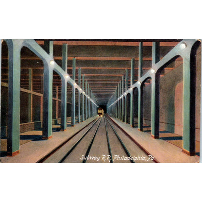 Antique Postcard Subway R.R. Philadelphia PA TD9-P1
