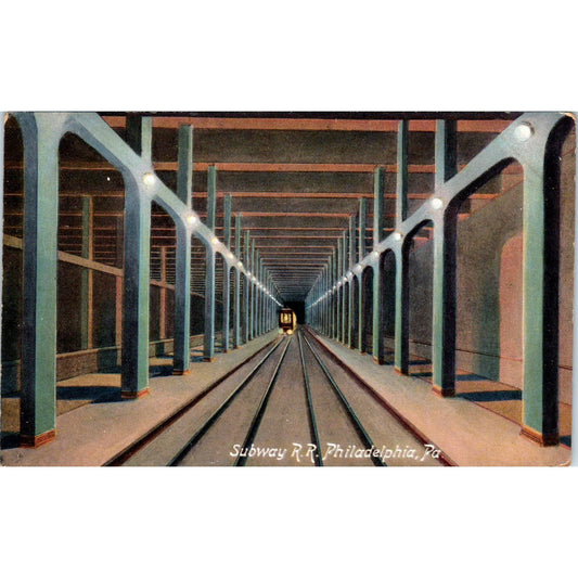 Antique Postcard Subway R.R. Philadelphia PA TD9-P1