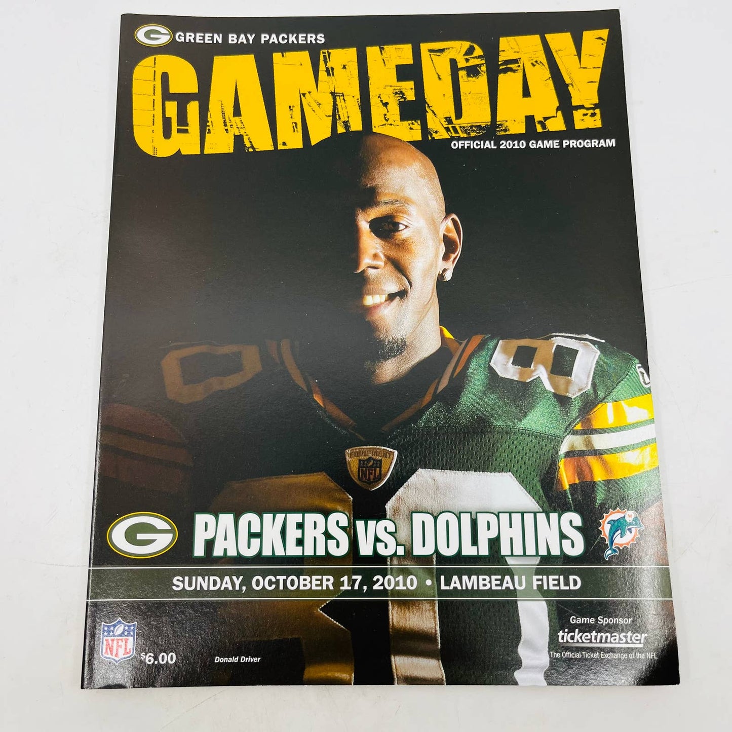 October 17, 2010 GREEN BAY PACKERS program GAMEDAY vs Miami Dolphins BA4