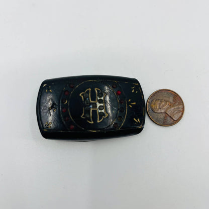 Vintage Bakelite Rhinestone Monogrammed “H” Belt Buckle 2” SB3