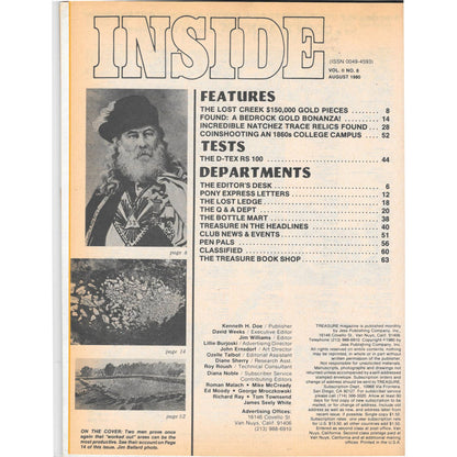 Treasure Magazine - Treasure Hunting Gold Mining Metal Detecting Aug 1980 M5
