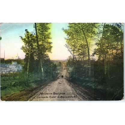 Macadam Road from Catawba River Mooresville NC 1910 Original Postcard TK1-P1