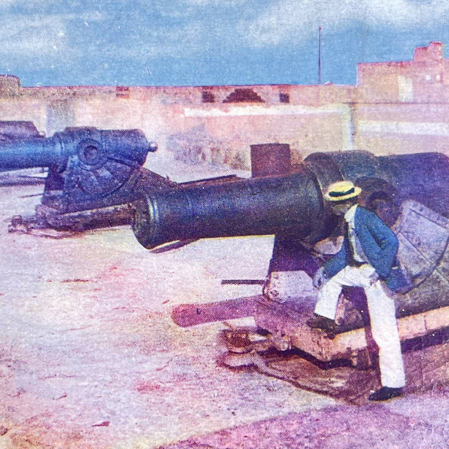 1903 Stereoview Spanish American War Cannons at Morro Castle Havana Cuba SC9