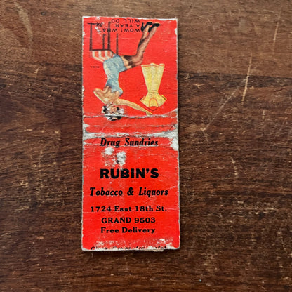 Rubin's Drug Sundries PINUP What a Year Will Do Advertising Matchbook SA9-M12