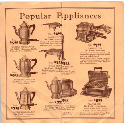1920s Popular Price Electric Appliances Universal Landers Frary & Clark SE8