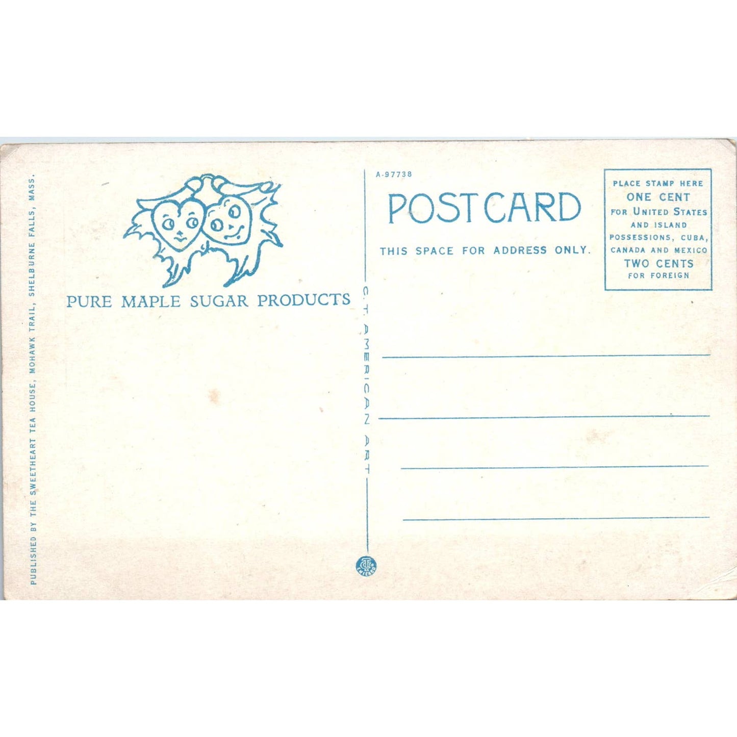 Sweetheart Tea House Mohawk Trail Shelburne Falls MA 1920s - Postcard TJ9-P1